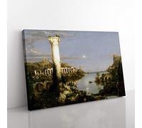 Course Of The Empire Desolation By Thomas Cole Classic Painting Canvas Wall Art Print Ready to Hang, Framed Picture for Living Room Bedroom Home Office Décor, 60x40 cm (24x16 Inch)