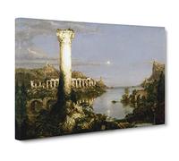 Course Of The Empire Desolation By Thomas Cole Classic Painting Canvas Wall Art Print Ready to Hang, Framed Picture for Living Room Bedroom Home Office Décor, 20x14 Inch (50x35 cm)