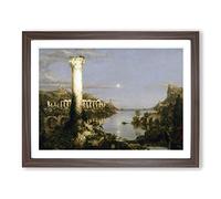 Course Of The Empire Desolation By Thomas Cole Classic Painting Framed Wall Art Print, Ready to Hang Picture for Living Room Bedroom Home Office Décor, Walnut A4 (34 x 25 cm)