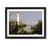 Course Of The Empire Desolation By Thomas Cole Classic Painting Framed Wall Art Print, Ready to Hang Picture for Living Room Bedroom Home Office Décor, Black A3 (46 x 34 cm)