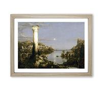 Course Of The Empire Desolation By Thomas Cole Classic Painting Framed Wall Art Print, Ready to Hang Picture for Living Room Bedroom Home Office Décor, Oak A2 (64 x 46 cm)