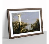 Course Of The Empire Desolation By Thomas Cole Classic Painting Framed Wall Art Print, Ready to Hang Picture for Living Room Bedroom Home Office Décor, Walnut A2 (64 x 46 cm)