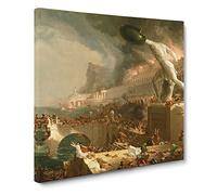 Course Of The Empire Destruction by Thomas Cole Canvas Print | Gallery Wrapped 30mm Frame Wall Art | 14x14 inches | Ready to Hang | Classic Picture | Living Room Bedroom Lounge Office