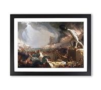 Course Of The Empire Destruction By Thomas Cole Classic Painting Framed Print | A4 Black Framed Wall Art | Ready to Hang | Classic Historical Picture | Living Room Bedroom Lounge Office