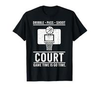 Court Basketball Game Time Dribble Pass Shoot T-Shirt