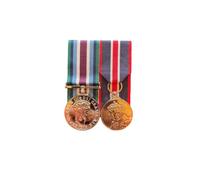 Court Mounted Medal Set, Wider Service Medal and Kings Coronation full size replicas