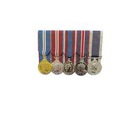 Court Mounted Miniature Medal Set, Golden, Diamond, Platinum Jubilee & King Coronation & Navy LSGC