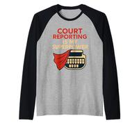 Court Reporter Stenographer Stenotype Legal Transcript Humor Raglan Baseball Tee