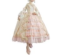 Court Rococo Baroque Marie Antoinette Ball Dresses 18th Century Victorian Style Long Sleeve Dress Costume Beige