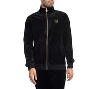 Sergio Tacchini Men's Court Velour Track Jacket, Black, 3XL