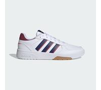 adidas Men's CourtBeat Court Lifestyle Shoes, Cloud White/Dark Blue/Scarlet, 10.5 UK
