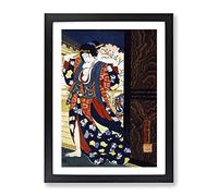 Courtesan Fixing Her Hair By Tsukioka Yoshitoshi Asian Japanese Framed Print | A2 Black Framed Wall Art | Ready to Hang | Asian Nature Picture | Living Room Bedroom Lounge Office