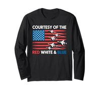 Courtesy Of The Red White And Blue Vintage America US Flag Long Sleeve T-Shirt