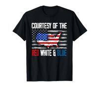 Courtesy Of The Red White And Blue Vintage America US Flag T-Shirt