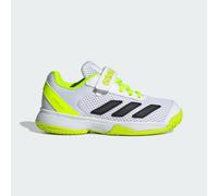 adidas Courtflash Kids Comfort Closure Tennis Shoes, Cloud White/Core Black/Lucid Lemon, 13 UK Child