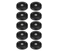 courti 10 Stainless Steel Mouth Mason Jars Lids With Straw, Reusable Metal Cup Lid With Holes Suitable For Children And Adults