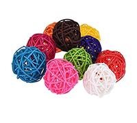 Courtieyeardceastea 10 Pieces Rattan Ball Bird Toy DIY Accessory Toy for Parrot Budgie Parakeet 3cm