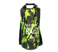 Courtieyeardceastea 2L Outdoor Swimming Bag Dry Sack Lightweight Washable Reusable Storage Pouch Lifebelt Water Sports Green Camouflage 24x72cm