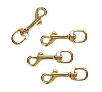Courtieyeardceastea 4 Pieces Brass Single Ended Swivel Eye Bolt Snaps Hook Clip for Scuba Diving Golden 4pcs
