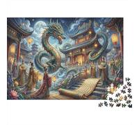 Courtly Auspicious Dragon 500 Piece Wooden Jigsaw Puzzle,Impossible Challenge,Educational Toy,Adults & Kids 14+,Home Wall Decor,Gift Idea,Wood,Stress Relief (52x38cm)