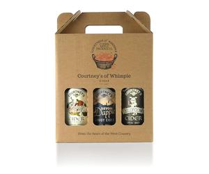 Courtney's Premium Devon Cider Gift Set, 3 x 500ml Bottles, Traditional West Country Cider Collection, Whimple Orchards, Devon Dapple, Silly Cow Varieties