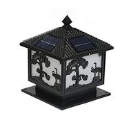 Courtyard Fence Solar Outdoor Post Light IP54 Waterproof Classical Garden LED Pillar Lights Modern Patio American Style E27 Lighting Fixture for Fence Patio Yard Walkway Lawn