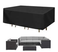Courtyard Furniture Cover, Rectangular Outdoor Table , Suitable for Terraces, Balcony, Gardens for Patio Furniture(Black,250x200x80cm)