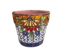 Courtyard Hand-Painted Ceramic Mosaic Flower Pot Villa Outdoor Garden Decor Plant Pot Corridor Aisle Landscape Container Vase Home Balcony Terrace European,F-L