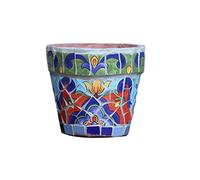 Courtyard Hand-Painted Ceramic Mosaic Flower Pot Villa Outdoor Garden Decor Plant Pot Corridor Aisle Landscape Container Vase Home Balcony Terrace European,E-S