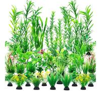 CousDUoBe 30pcs Fish Tank Accessories Aquarium Decorations Green Plants, Fish Tank Decor, Aquarium Decor Plastic Plants