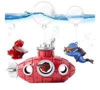 CousDUoBe New Upgrade Floating Fish Tank Decoration, Cute Retro Submarine Set and Floating Diver,Three Float Balls, Aquarium Decorations Resinous Betta Fish Tank Accessories