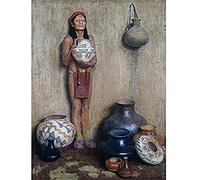Couse Pottery Vendor Native American Ceramics Painting Art Print Canvas Premium Wall Decor Poster Mural