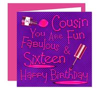 Cousin 16th Happy Birthday Card - Naughty Nails Design - 16 Today