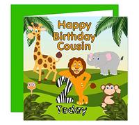Cousin 2nd Happy Birthday Card - Jungle Adventures Design - 2 Today