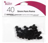Cousin 5mm Mini Pom Poms 40pcs - Black