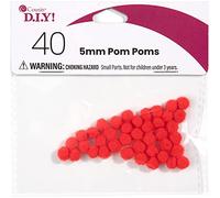Cousin 5mm Mini Pom Poms 40pcs - Red