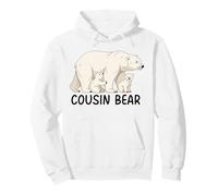 Cousin Bear With Two Cubs Siblings Polar Bear Family Pullover Hoodie
