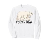 Cousin Bear With Two Cubs Siblings Polar Bear Family Sweatshirt