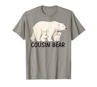 Cousin Bear with Two Cubs Siblings Polar Bear Family T-Shirt