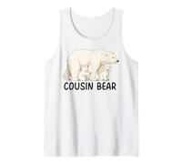Cousin Bear with Two Cubs Siblings Polar Bear Family Tank Top