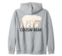 Cousin Bear With Two Cubs Siblings Polar Bear Family Zip Hoodie