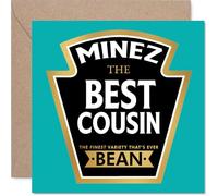 Cousin Birthday Card - Ever Bean - Happy Birthday Card for Cousin from Family Relative, 145mm Product Label Style Bday Greeting Cards