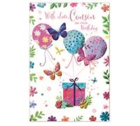 Cousin Birthday Card - Flowers Ladies Female Her Woman - Size: 19.5cm x 13.5cm (7.5" x 5.25") O