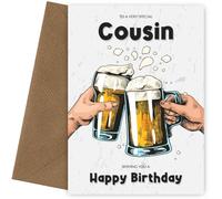 Cousin Birthday Card for Him - Happy Birthday Cards on his 18th 19th 20th 21st 25th 30th - Any Age Fun Bday Card for Cousin at Work on his Bday
