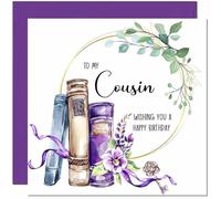 Cousin Birthday Card for women Floral Watercolour Book Beautiful Birthday Cards for Cousin