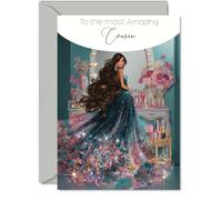 Cousin Birthday Card, Glamorous Beauty Fashion