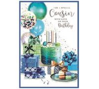Cousin Birthday Card - Men Male Him Adult Happy Birthday - Size: 7.5" x 5.25" L