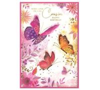 Cousin Birthday Card - Modern Female Ladies - Size 19.5cm x 13.5cm (7.5" x 5.25") N