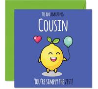 Cousin Birthday Card - Simply The Zest - Happy Birthday Card for Cousin from Family Relative, 145mm cute lemon Bday Greeting Cards