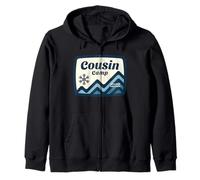 Cousin Camp Winter Edition Fun Snowflake Mountain Graphic Zip Hoodie